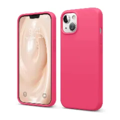 Husa iPhone 13 Mini Casey Studios Premium Soft Silicone - Flamingo Fuchsia 