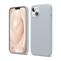 Husa iPhone 13 Mini Casey Studios Premium Soft Silicone - Roz Light Gray 