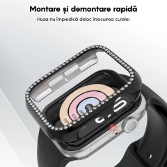 Carcasa Apple Watch 4/5/6/SE - 38MM Casey Studios Diamond Negru