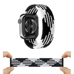 Curea Apple Watch 1/2/3/4/5/6/7/8/SE - 38/40/41 MM - XXS - Braided Loop Casey Studios Casey Studios - Black/white Black/white