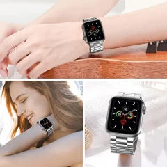 Curea Apple Watch 1/2/3/4/5/6/7/8/SE/Ultra - 42/44/45/49 MM Metallic Casey Studios Silver