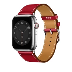 Curea Apple Watch 1/2/3/4/5/6/7/8/SE/Ultra - 42/44/45/49 MM Elegant Leather Casey Studios Casey Studios - Red Red