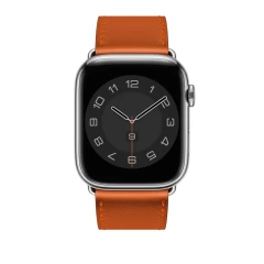 Curea Apple Watch 1/2/3/4/5/6/7/8/SE/Ultra - 42/44/45/49 MM Elegant Leather Casey Studios Casey Studios - Orange Orange