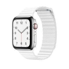 Curea Apple Watch 1/2/3/4/5/6/7/8/SE - 38/40/41 MM Leather Loop Casey Studios Casey Studios - White