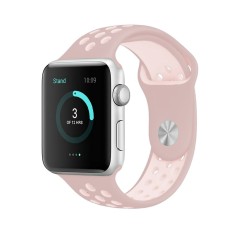 Curea Apple Watch 1/2/3/4/5/6/7/8/SE/Ultra - 42/44/45/49 MM - S /m - Sport Loop Casey Studios Casey Studios - Light Pink/white