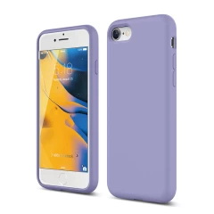 Husa iPhone 7/8/SE2 Casey Studios Premium Soft Silicone - Alb Light Lilac 