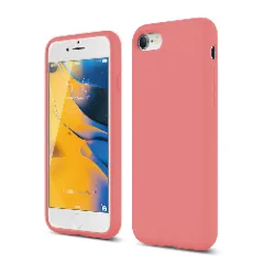 Husa iPhone 7/8/SE2 Casey Studios Premium Soft Silicone - Nectarine Roz 