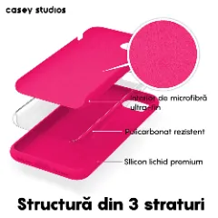 Husa iPhone 7/8/SE2 Casey Studios Premium Soft Silicone - Fuchsia Fuchsia