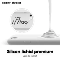 Husa iPhone 7/8/SE2 Casey Studios Premium Soft Silicone - Alb Alb