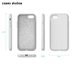 Husa iPhone 7/8/SE2 Casey Studios Premium Soft Silicone - Alb Alb