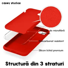 Husa iPhone 7/8/SE2 Casey Studios Premium Soft Silicone - Red Red