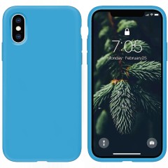 Husa iPhone X/XS Casey Studios Premium Soft Silicone - Cadet Blue