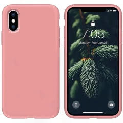 Husa iPhone X/XS Casey Studios Premium Soft Silicone - Webster Green Roz 