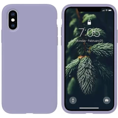 Husa iPhone X/XS Casey Studios Premium Soft Silicone - Webster Green Light Lilac 