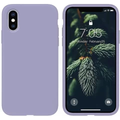 Husa iPhone X/XS Casey Studios Premium Soft Silicone - Gray Light Lilac 