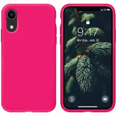 Husa CASEY STUDIOS™ pentru iPhone XR, Soft Silicone Premium, Microfibra in Interior, de Protectie, Ultra Slim, pentru Incarcare Wireless, Margini Ridicate pentru Protectia Ecranului si a Camerelor Fuchsia 