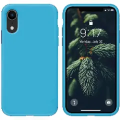 Husa CASEY STUDIOS™ pentru iPhone XR, Soft Silicone Premium, Microfibra in Interior, de Protectie, Ultra Slim, pentru Incarcare Wireless, Margini Ridicate pentru Protectia Ecranului si a Camerelor Cadet Blue 