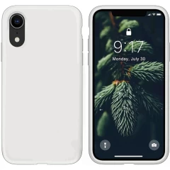 Husa iPhone XR Casey Studios Premium Soft Silicone - Webster Green Alb 
