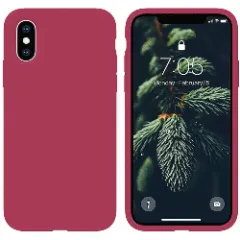 Husa iPhone XS Max Casey Studios Premium Soft Silicone - Red Burgundy 