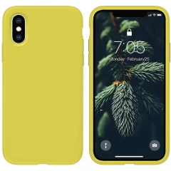 Husa iPhone XS Max Casey Studios Premium Soft Silicone - Negru Yellow 