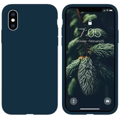 Husa iPhone XS Max Casey Studios Premium Soft Silicone - Midnight Blue Classic Blue 