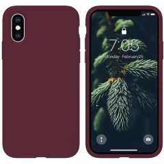 Husa iPhone XS Max Casey Studios Premium Soft Silicone - Webster Green Burgundy 