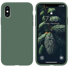 Husa iPhone XS Max Casey Studios Premium Soft Silicone - Burgundy Webster Green 