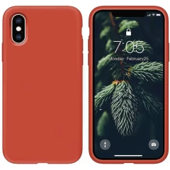Husa iPhone XS Max Casey Studios Premium Soft Silicone - Negru Orange Red 