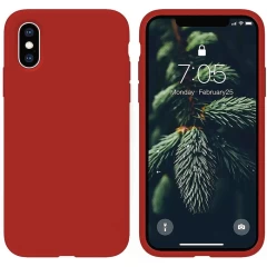 Husa iPhone XS Max Casey Studios Premium Soft Silicone - Alb Red 