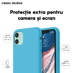 Husa iPhone 11 Casey Studios Premium Soft Silicone Cadet Blue