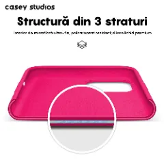 Husa iPhone 11 Casey Studios Premium Soft Silicone Fuchsia