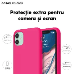 Husa iPhone 11 Casey Studios Premium Soft Silicone Fuchsia