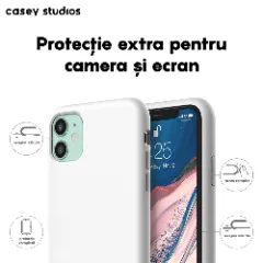 Husa iPhone 11 Casey Studios Premium Soft Silicone Alb