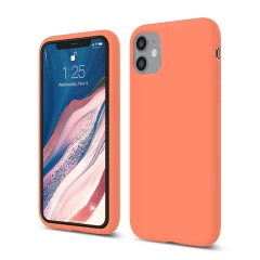 Husa iPhone 11 Casey Studios Premium Soft Silicone Peach 