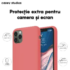 Husa iPhone 11 Pro Casey Studios Premium Soft Silicone - Roz Roz