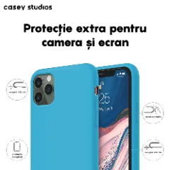 Husa iPhone 11 Pro Casey Studios Premium Soft Silicone - Cadet Blue Cadet Blue