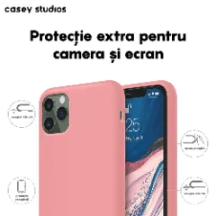 Husa iPhone 11 Pro Casey Studios Premium Soft Silicone - Roz Roz