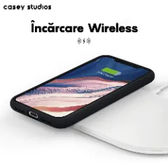 Husa iPhone 11 Pro Casey Studios Premium Soft Silicone - Negru Negru