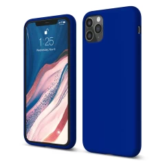 Husa iPhone 11 Pro Casey Studios Premium Soft Silicone - Slate Gray Dark Blue 