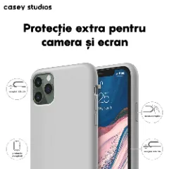 Husa iPhone 11 Pro Max Casey Studios Premium Soft Silicone - Alb Alb