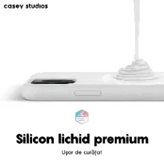 Husa iPhone 11 Pro Max Casey Studios Premium Soft Silicone - Alb Alb