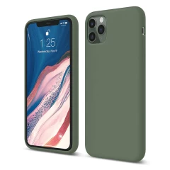 Husa iPhone 11 Pro Max Casey Studios Premium Soft Silicone - Pink Sand Webster Green 