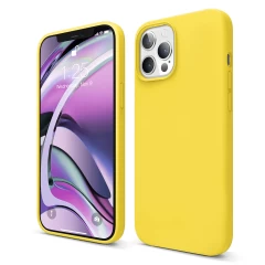 Husa iPhone 12/12 Pro Casey Studios Premium Soft Silicone - Neon Green Yellow 