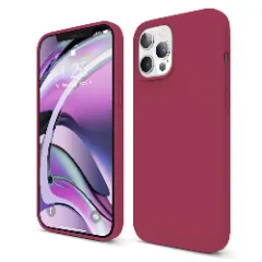 Husa iPhone 12/12 Pro Casey Studios Premium Soft Silicone - Nectarine Burgundy 