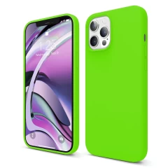 Husa iPhone 12/12 Pro Casey Studios Premium Soft Silicone - Light Lilac Neon Green 
