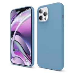 Husa iPhone 12/12 Pro Casey Studios Premium Soft Silicone - Light Lilac Cadet Blue 