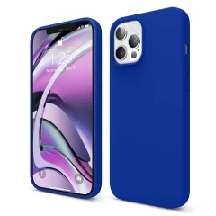 Husa iPhone 12/12 Pro Casey Studios Premium Soft Silicone - Light Lilac Dark Blue 