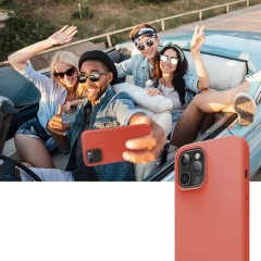Husa iPhone 12 Pro Max Casey Studios Premium Soft Silicone - Orange Red Orange Red