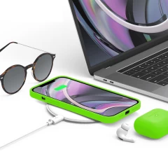 Husa iPhone 12 Mini Casey Studios Premium Soft Silicone Neon Green