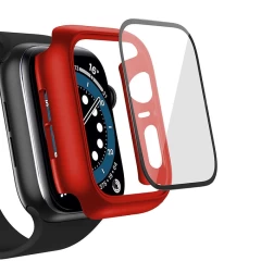 Carcasa 360° (Husa + Folie) Apple Watch 4/5/6/SE - 40MM Casey Studios - Red Red